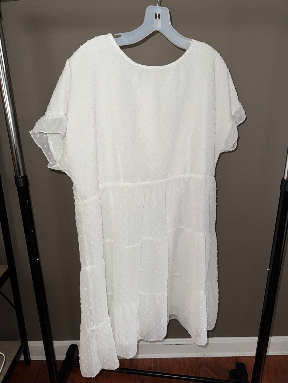 Amazon White Swiss Dot Midi Dress